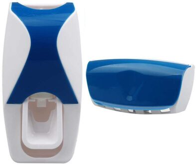 5 Kleuren Automatische Tandpasta Dispenser Tandenborstelhouder Set Wall Mount Stand Tandpasta Squeezers Badkamer Producten Blauw