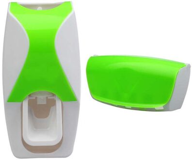 5 Kleuren Automatische Tandpasta Dispenser Tandenborstelhouder Set Wall Mount Stand Tandpasta Squeezers Badkamer Producten groen