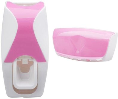 5 Kleuren Automatische Tandpasta Dispenser Tandenborstelhouder Set Wall Mount Stand Tandpasta Squeezers Badkamer Producten Roze