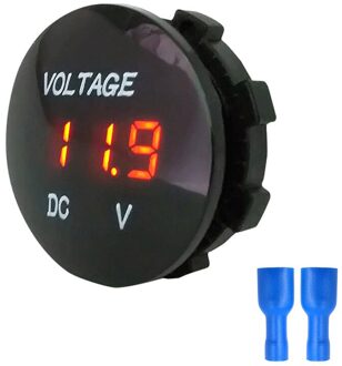 5 Kleuren Beler Voltmeter Meter Mini Dc 12V-24V Waterdichte Ronde Panel Led Digitale Display Motor Auto atv Voltmeter Meter Oranje