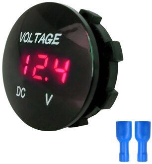 5 Kleuren Beler Voltmeter Meter Mini Dc 12V-24V Waterdichte Ronde Panel Led Digitale Display Motor Auto atv Voltmeter Meter Rood