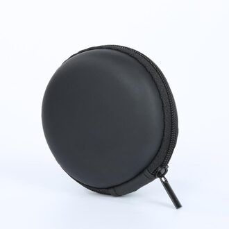 ! 5 Kleuren Draagbare Case Voor Case Hoofdtelefoon Mini Ritssluiting Ronde Opslag Hard Bag Headset Doos Voor Oortelefoon Geval Sd Tf kaarten zwart