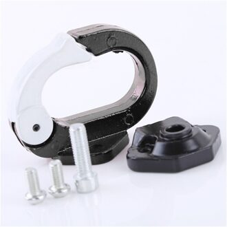 5 Kleuren Motorfiets Bagage Helm Haak Aluminium Mount Motorfiets Scooter Helm Houder Tas Fles Haak Hanger Met Schroeven zwart