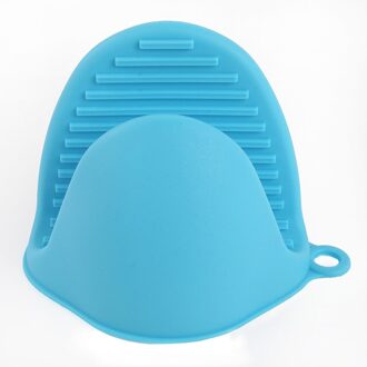 5 Kleuren Silicone Anti-Brandwonden Handschoenen Schotel Houder Keuken Isolatie Lade Schotel Kom Bakoven Met Hand Clip blauw