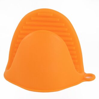 5 Kleuren Silicone Anti-Brandwonden Handschoenen Schotel Houder Keuken Isolatie Lade Schotel Kom Bakoven Met Hand Clip oranje