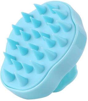 5 Kleuren Siliconen Hoofdhuid Massage Shampoo Borstel Douche Body Borstel Haar Kam Blauw