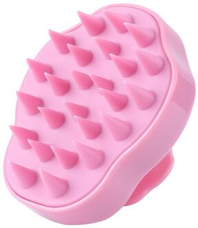 5 Kleuren Siliconen Hoofdhuid Massage Shampoo Borstel Douche Body Borstel Haar Kam Roze