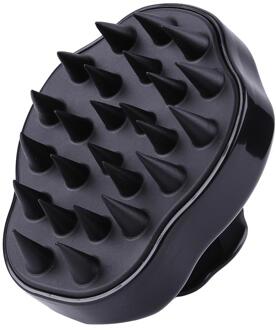 5 Kleuren Siliconen Hoofdhuid Massage Shampoo Borstel Douche Body Borstel Haar Kam zwart