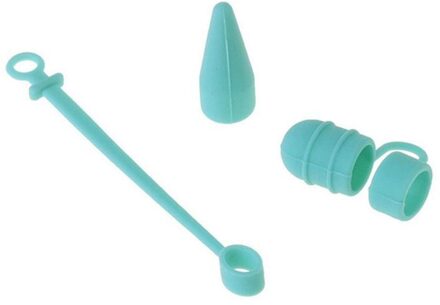 5 kleuren Siliconen Top Voor Apple Potlood Cap Houder Nib Tip Cover Kabel Adapter Tether Kit Voor iPad Pro 10.5 12.9 9.7 Etui groen