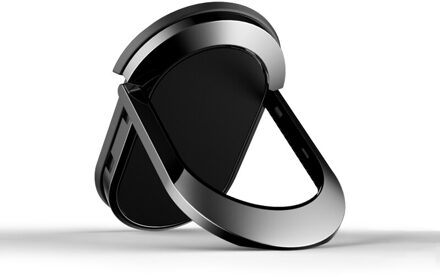 5 Kleuren Vinger Ring Magnetische Auto Telefoon Houder Voor Mobiele Telefoon Tablet Pc Universele Multifunctionele Draaibare Telefoon Desk Stand zwart