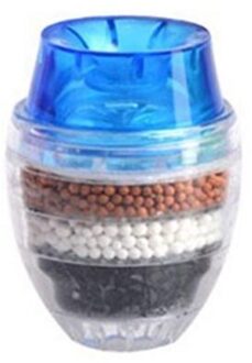 5 Lagen Actieve Kool Waterzuiveraar Keuken Tap Filter Badkamer Kraan Filter Zuivering Tool Voor Thuisgebruik blauw