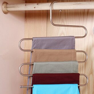 5 Lagen Multifunctionele Kleding Broek Hangers Metalen Broek Tie Sjaals Riem Handdoek Opslag Hangers Space Saver Nette Gereedschap