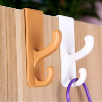 5 Layer Plastic Deur Haken Over Kast Lade Kamer Deur Haak Keuken Badkamer Hanger Haak Jas Kleding Haak Lager Ongeveer 5Kg willekeurig kleur kort