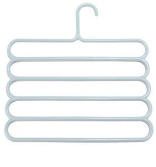 5-Layer Plastic Storage Rack Kleerhanger Huishoudelijke Multi-layer Non-Slip Broek Garderobe Rek Handdoek Hanger thuis Opslag Organisator A-licht groen