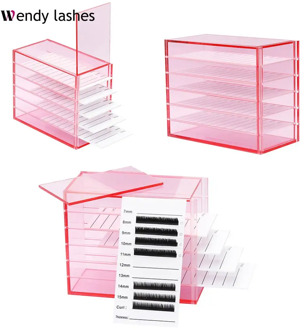 5 Layers Lash Boxes Transparent Eyelash Extension Storage Box Organizer Acrylic Lash Pallet Holder Case Grafting Eyelash Display