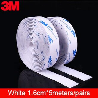 5 M/pairs 16/20/25/30/38/50Mm Klittenbandsluitingen Lijm 3M Lijm Sterke zelfklevende Sluiting Tape Nylon Haken En Lussen Sticker Magic Diy 16mm wit 500cm
