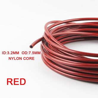 5 M/partij AN3 Motorfiets Gevlochten Rvs Nylon Remleiding Slang Vloeistof Hydraulische Precieze Slang Gas Olie Brandstofslangen rood NYLON