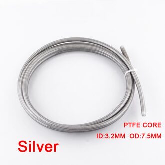 5 M/partij AN3 Motorfiets Gevlochten Rvs Nylon Remleiding Slang Vloeistof Hydraulische Precieze Slang Gas Olie Brandstofslangen zilver TF