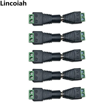 5 Male + 5 Female DC Connector 2.1mm x 5.5mm DC Power Cable Jack Adapter Connector Plug For CCTV Camera LED Strip Light Etc.