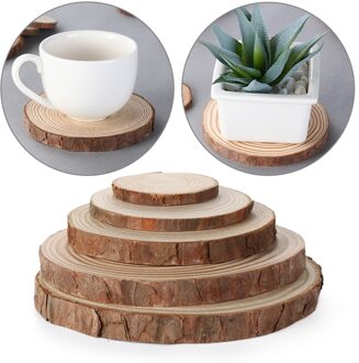 5 maten Natuurlijke Ronde Houten Onderzetters DIY Houten Huis Decoratie Cup Pad Koffie Mok Bekerhouder Tafel Mat Dia 4cm-5cm