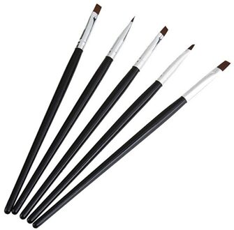 5 Maten/Set Platte Schilderij Tekening Pen Nail Art Penselen Acryl Nail Brush Kit Set UV Gel Penselen Nail Art Tool