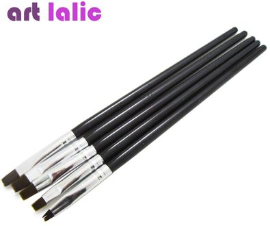 5 Maten/Set Platte Schilderij Tekening Pen Nail Art Penselen Acryl Uv Gel Brush Pen Kit Set Diy tool