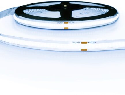 5 meter COB led strip IP20 24V - Extra koud wit 6500K - 384 leds p/m