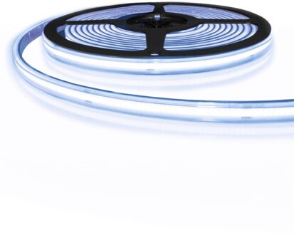 5 meter cob led strip ip65/67 24v - koud wit 6500k - 384 leds p/m
