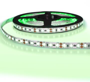 5 meter gekleurde led strip ip20 12v of 24v - groene kleur - 120 leds p/m
