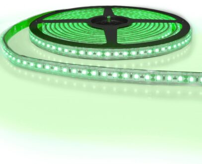 5 meter gekleurde led strip ip65/67 12v of 24v - groene kleur - 120 leds p/m