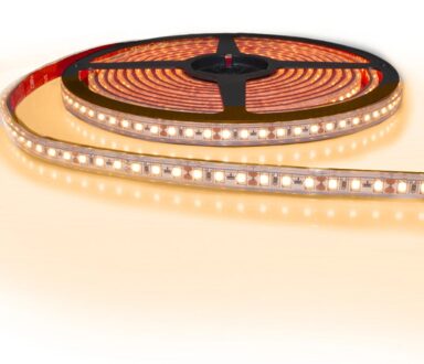5 meter gekleurde led strip ip65/67 12v of 24v - oranje kleur - 120 leds p/m