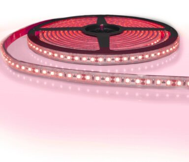 5 meter gekleurde led strip ip65/67 12v of 24v - rode kleur - 120 leds p/m