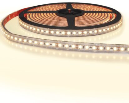 5 meter led strip ip65/67 12v of 24v - warm wit 3000k - 120 leds p/m