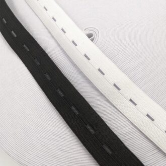 5 meter/partij Elastiekjes 15/20/25MM Knop Hole Knit Elastische Haarbanden Lint Tape Wit/Zwart draad Singels DIY Naaien Accessoires willekeurig Send / 20mm