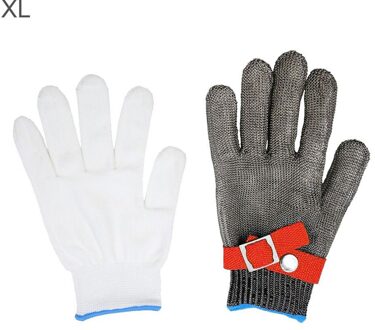 5 Niveau Anti-Snijden Handschoen Veiligheid Handschoen Roestvrij Staaldraad Hand Protector Verstelbare Unisex Butcher Voedsel Verwerking Handschoen XL