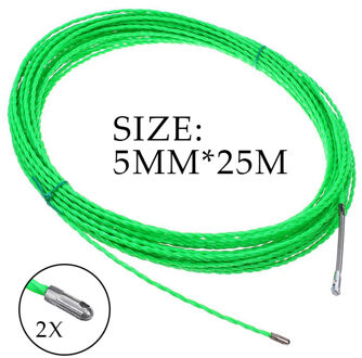 5 Om 50 Meter 5Mm Groene Glasvezel Kabel Push Trekkers Duct Rodder Vis Tape Draad Pom Vis Gelijkspel Tape elektrische Kabel Puller 25M