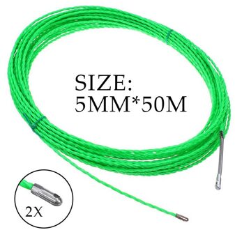 5 Om 50 Meter 5Mm Groene Glasvezel Kabel Push Trekkers Duct Rodder Vis Tape Draad Pom Vis Gelijkspel Tape elektrische Kabel Puller 50M