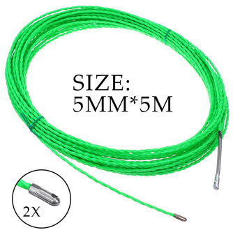 5 Om 50 Meter 5Mm Groene Glasvezel Kabel Push Trekkers Duct Rodder Vis Tape Draad Pom Vis Gelijkspel Tape elektrische Kabel Puller