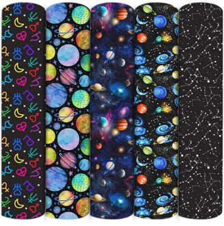 5 Ontwerpen/Set Planet Thema Polyester Katoen Set Quilten Stoffen Voor Patchwork Handwerken Diy Thuis Textiel Jurk, 1Yc15330