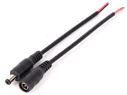 5 Paar/partij Security Koperdraad 12V Man + Vrouw Dc Socket Jack Plug Connector Cable 5.5*2.1Mm