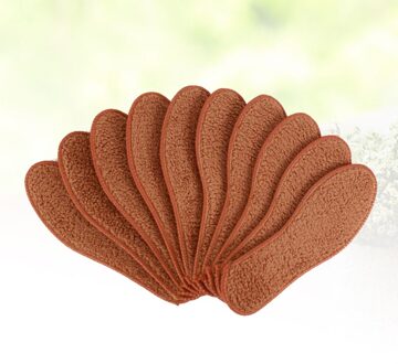 5 Paar Verdikte Warm Inlegzolen Imitatie Alpaca Wol Schoen Inserts Warm Absorbeermiddel Ontgeuringseffect Schoen Pads Voor Winter Maat 37 ( bruin 1