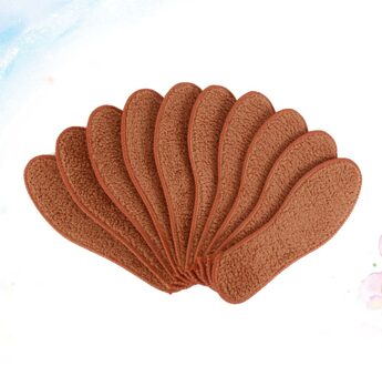 5 Paar Verdikte Warm Inlegzolen Imitatie Alpaca Wol Schoen Inserts Warm Absorbeermiddel Ontgeuringseffect Schoen Pads Voor Winter Maat 37 ( bruin