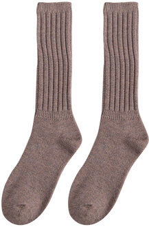 5 Paar Vrouwen Lange Buis Katoenen Sokken knielange Vrouwelijke Sokken Warme Sokken khaki