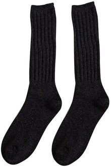 5 Paar Vrouwen Lange Buis Katoenen Sokken knielange Vrouwelijke Sokken Warme Sokken zwart