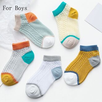 5 Paar Zomer Dunne Kinderen Sokken Jongens En Meisjes Sokken For Boys / XL 9-12 years old