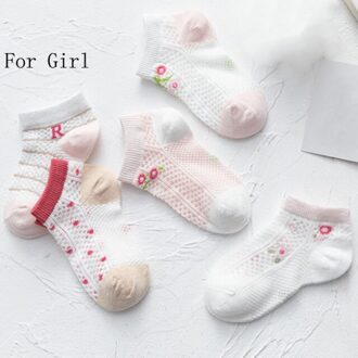 5 Paar Zomer Dunne Kinderen Sokken Jongens En Meisjes Sokken For girls / M 3-5 years old