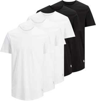 5-pack Biologisch Katoenen Effen T-shirt Heren White - S
