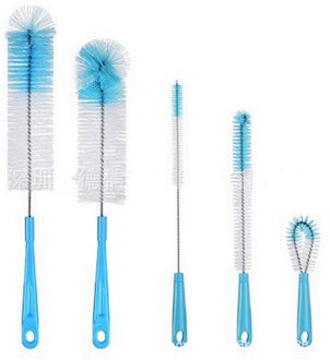 5 Pack Fles Borstel Set Lange Handvat Fles Cleaner Voor Wassen Smalle Hals Bier Flessen, Wijn Decanter, smalle Cup