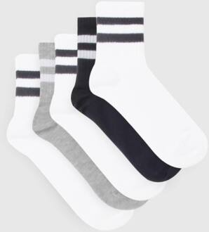 5 Pack Gestreepte Enkelkousen, Multi - ONE SIZE