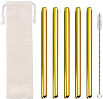 5-Pack Herbruikbare 304 Rvs Rietjes Met Case Lange Rietje Voor 30 Oz En 20 Oz Tuimelaars cups Cocktail Metalen Stro GD